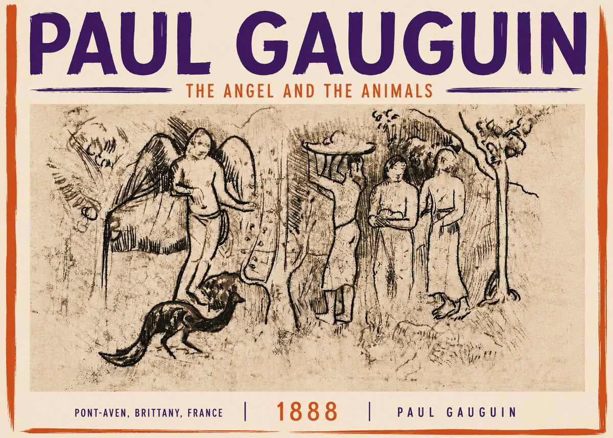 Paul Gauguin The Angel and the Animals No5 - Affiche