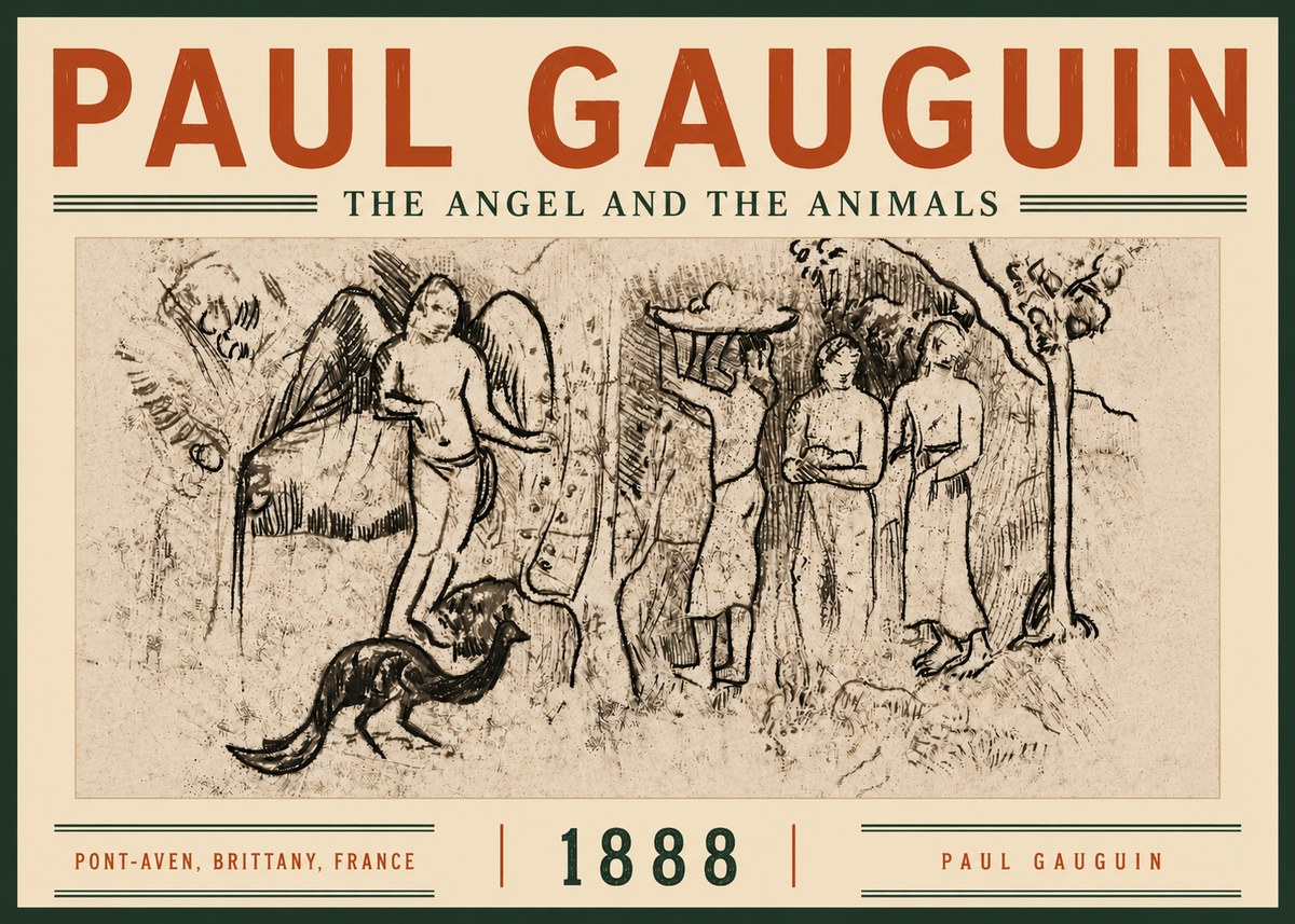 Paul Gauguin The Angel and the Animals No6 - Affiche