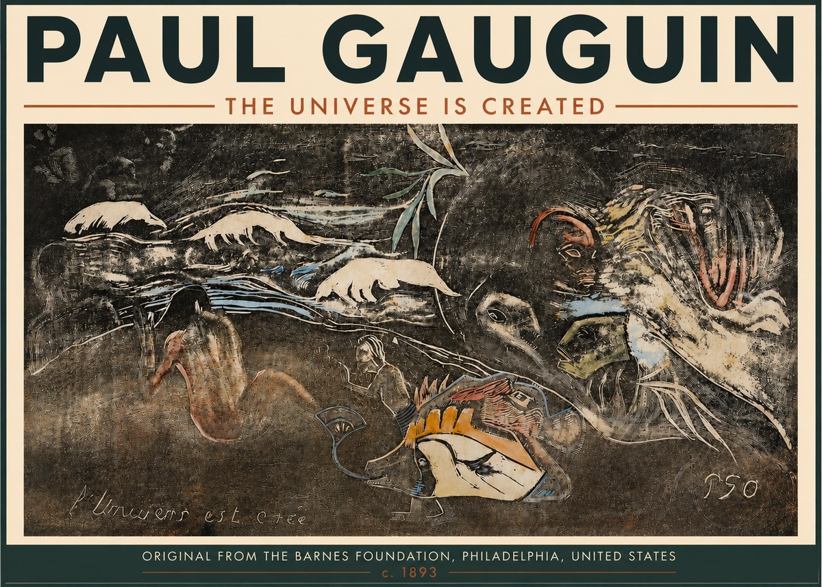 Paul Gauguin The Universe Is Created II No4 - Affiche