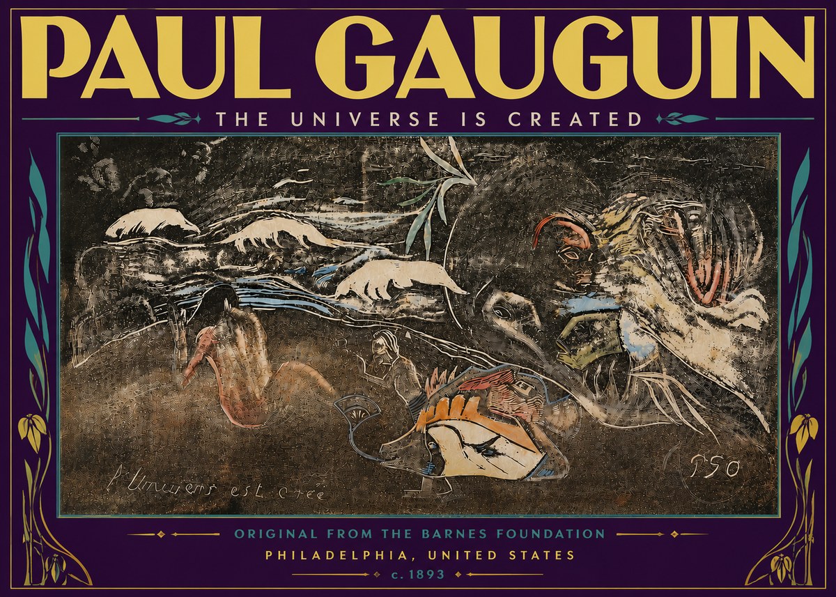 Paul Gauguin The Universe Is Created II No6 - Affiche