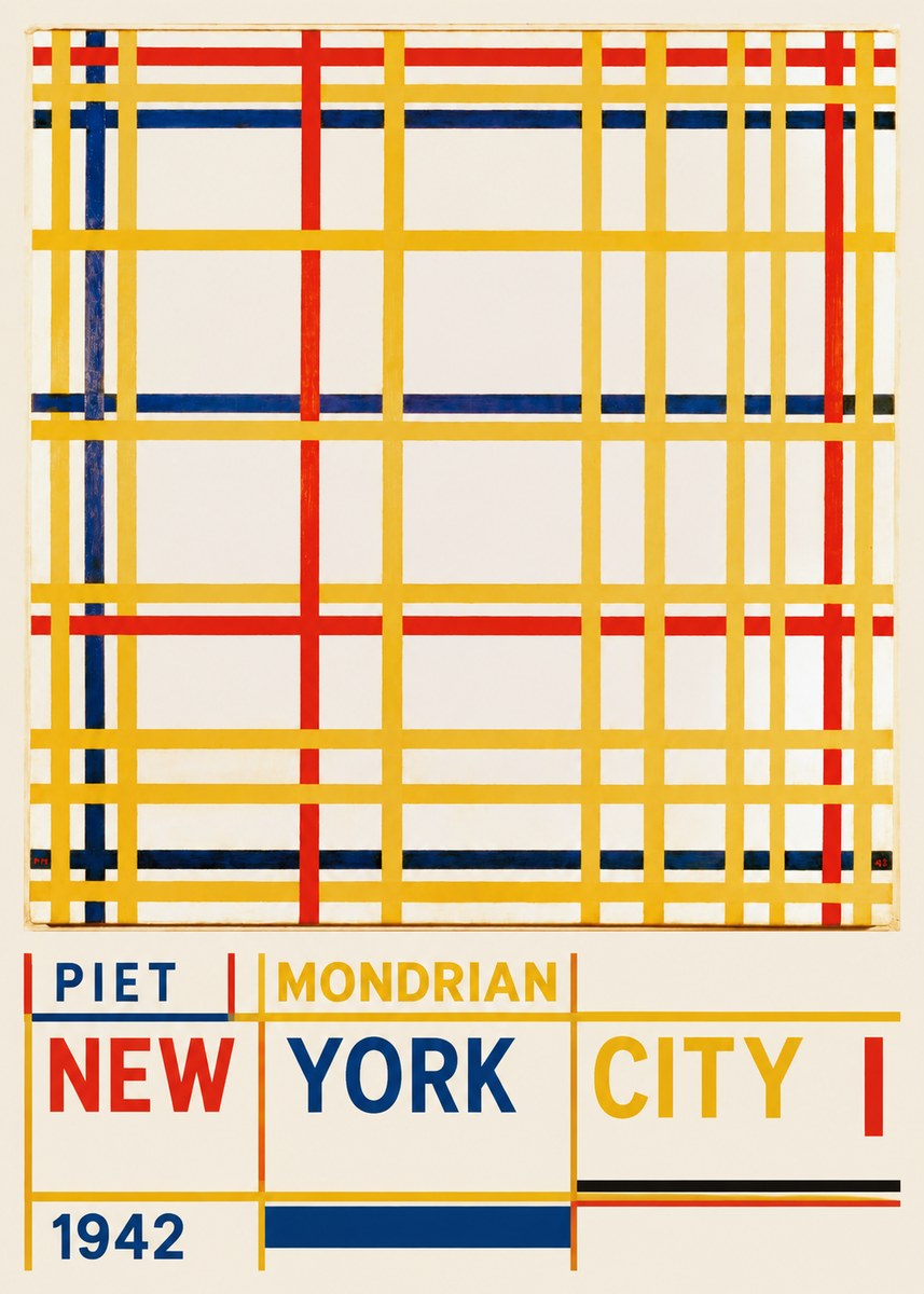 Piet Mondrian New York City I No6 - Affiche