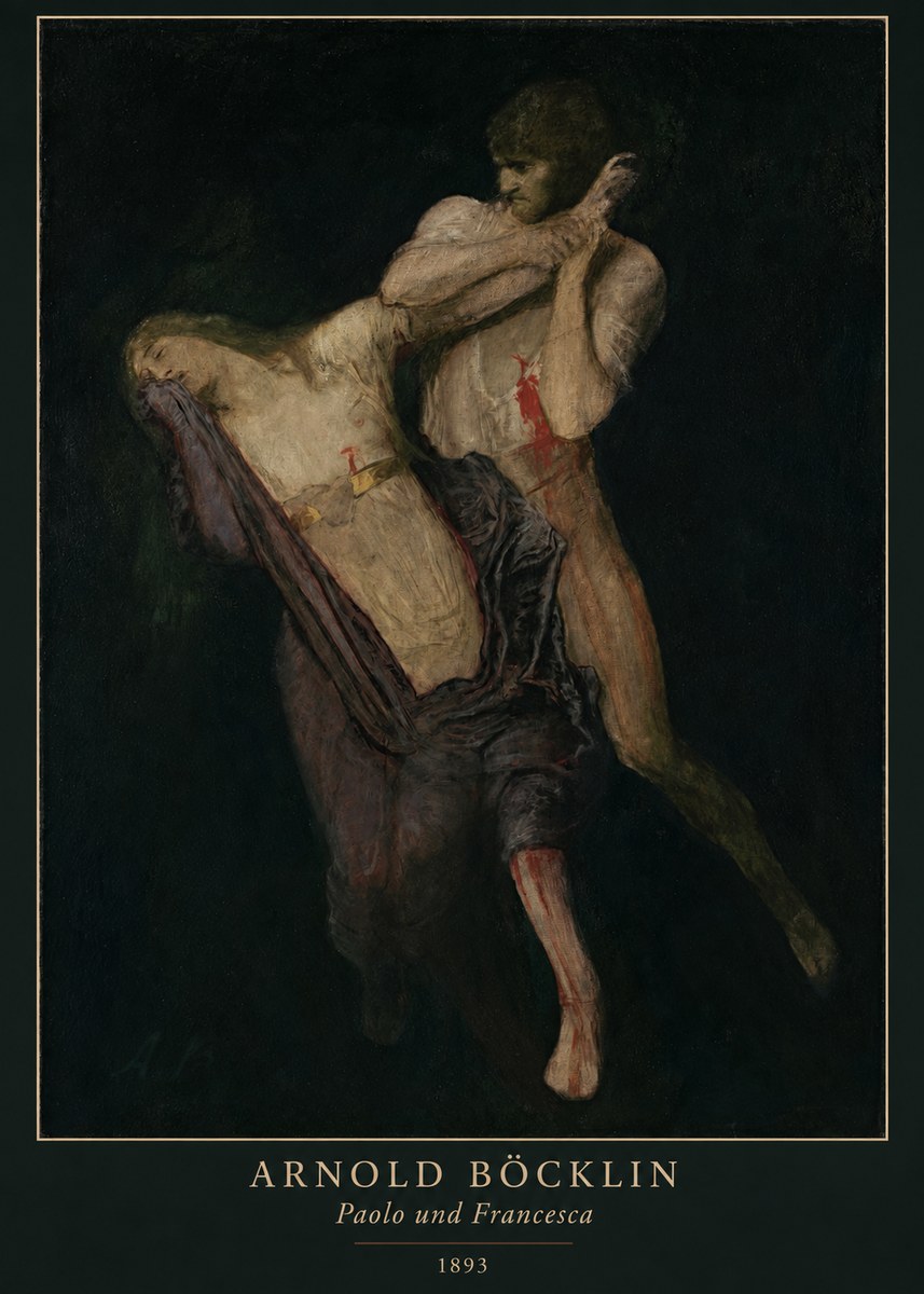 Arnold Böcklin Paolo Und Francesca No5 - Affiche