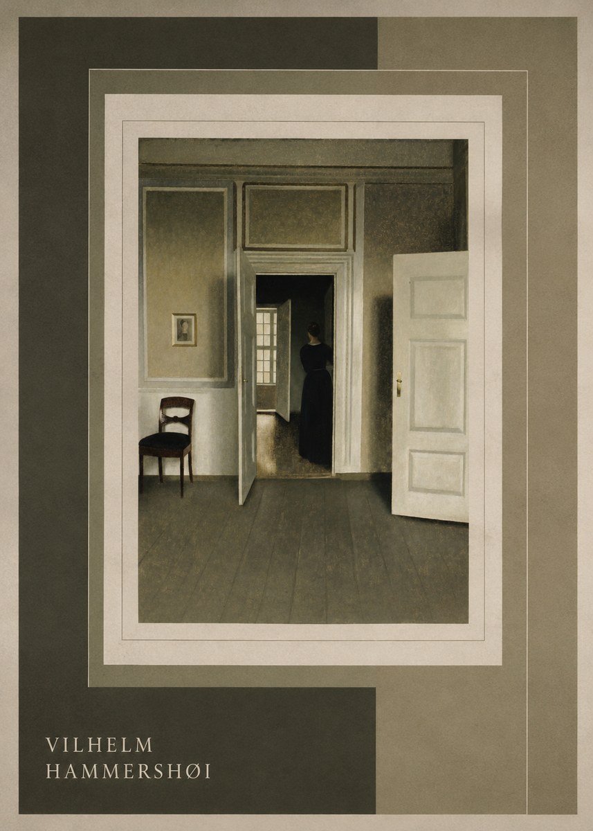 Vilhelm Hammershøi Interior with a Woman Seen from the Back No4 - Affiche