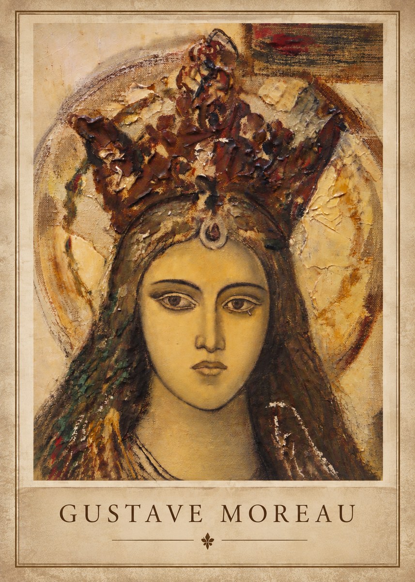 Gustave Moreau Head of a Woman with a Tiara No3 - Affiche