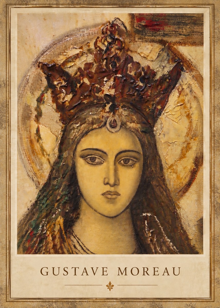 Gustave Moreau Head of a Woman with a Tiara No5 - Affiche