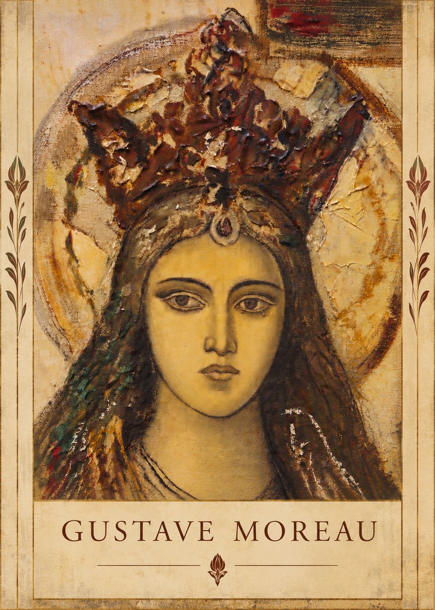 Gustave Moreau Head of a Woman with a Tiara No6 - Affiche