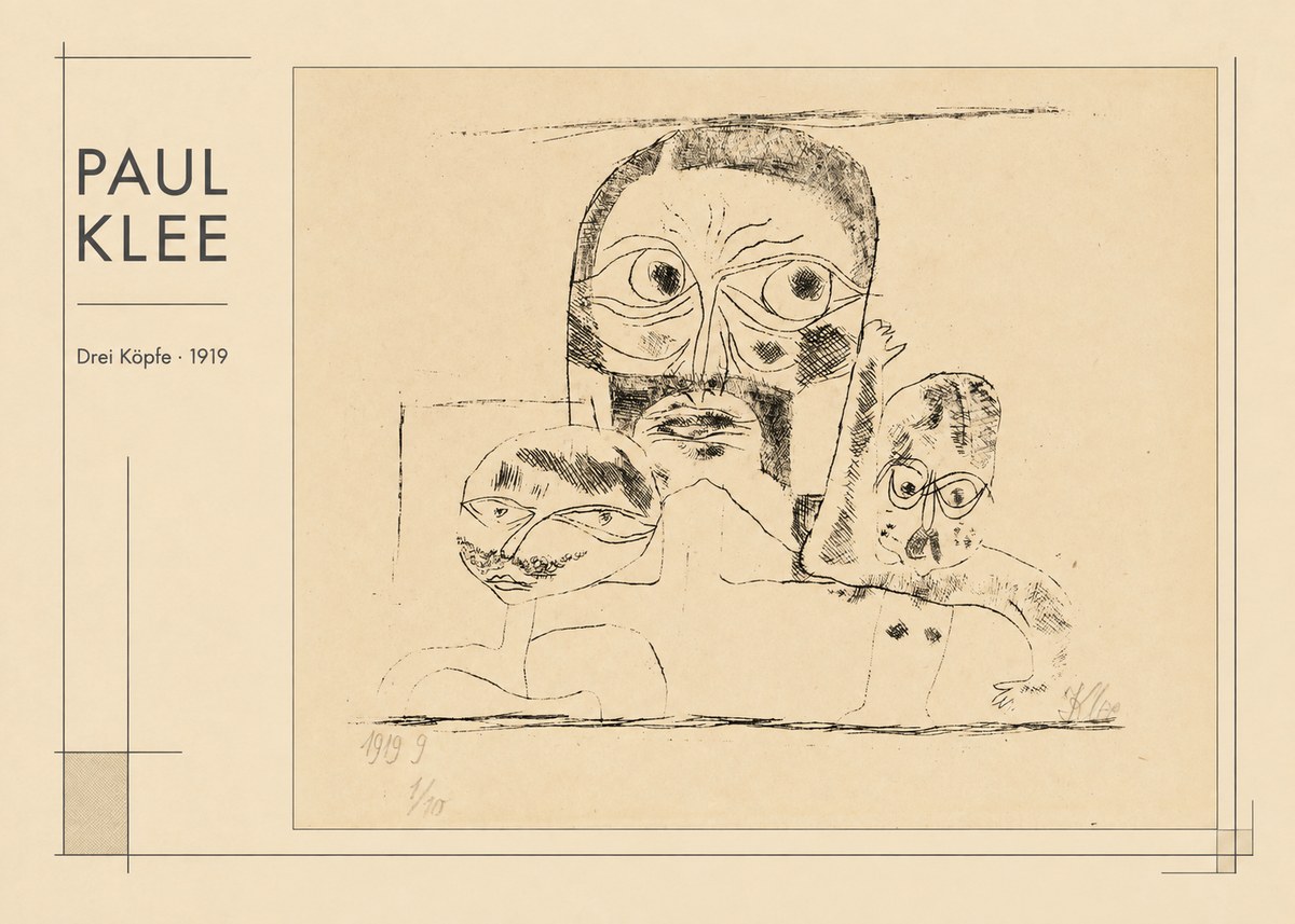 Paul Klee Drei Köpfe No1 - Affiche