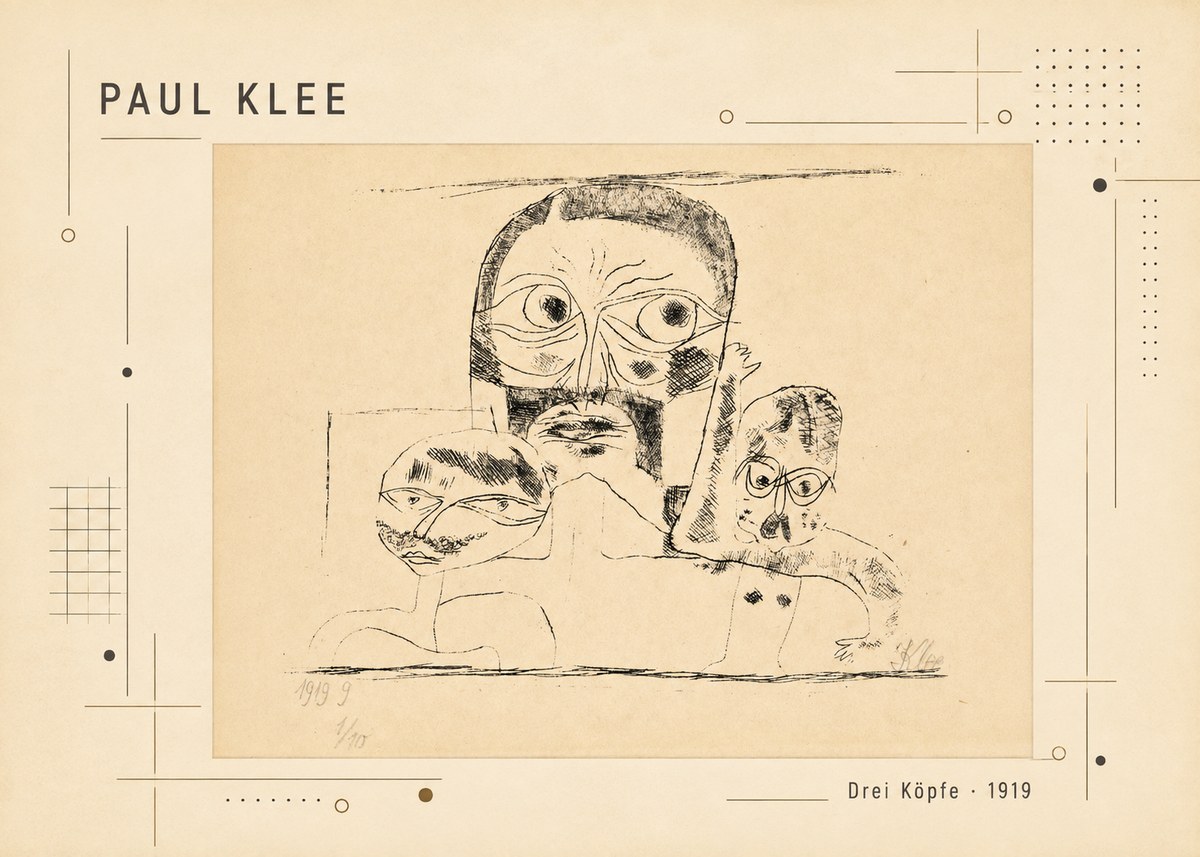 Paul Klee Drei Köpfe No2 - Affiche
