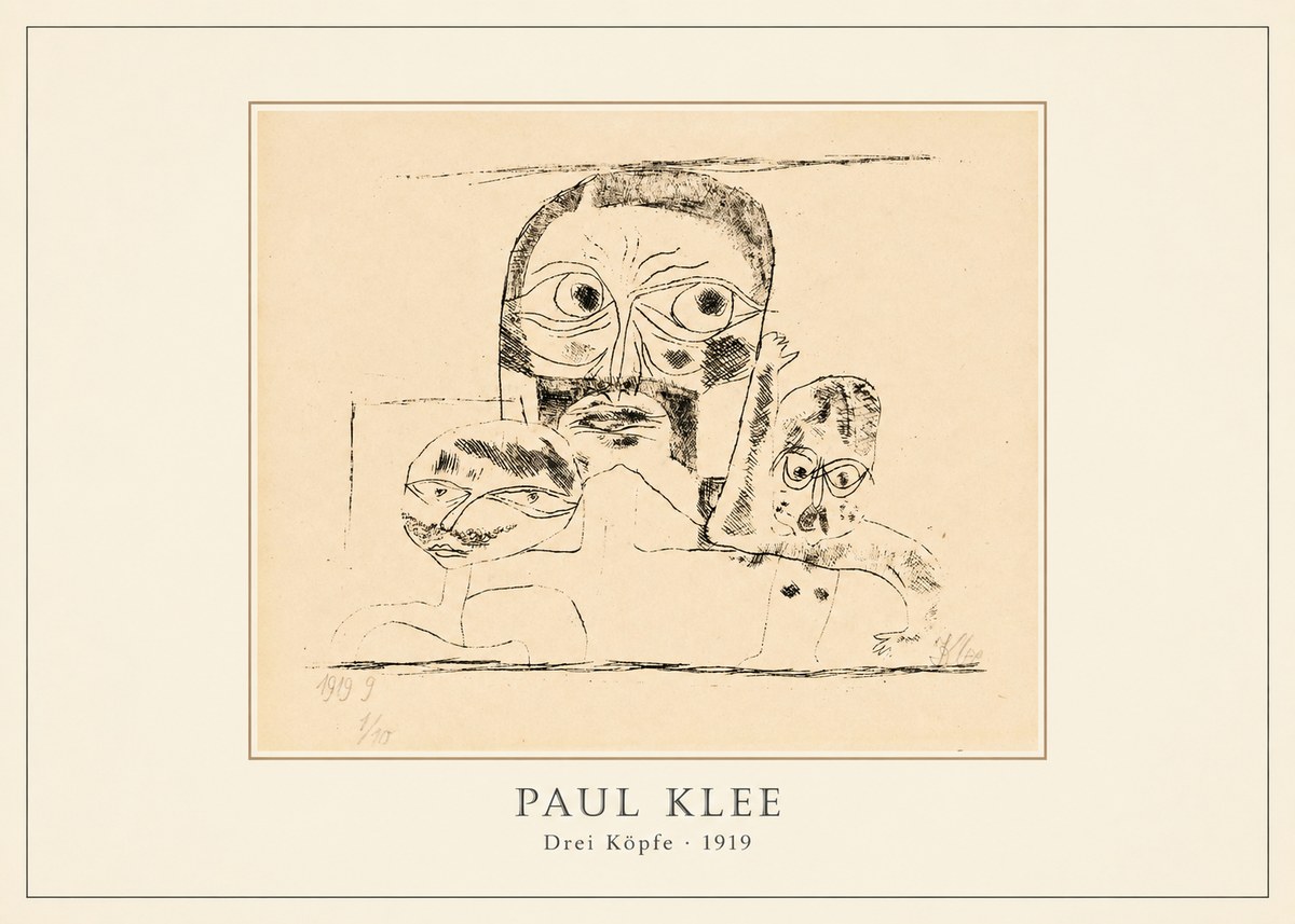 Paul Klee Drei Köpfe No3 - Affiche