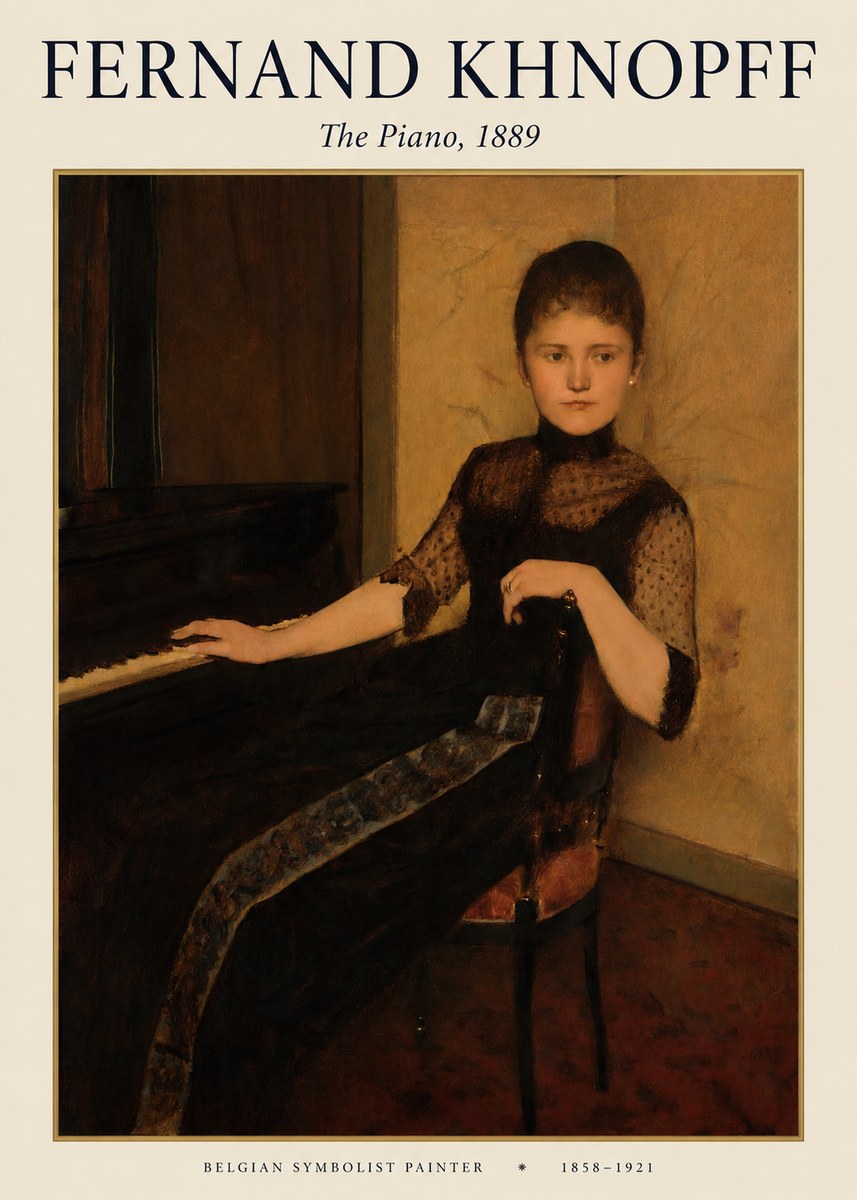 Fernand Khnopff The Piano, 1889 No1 - Affiche