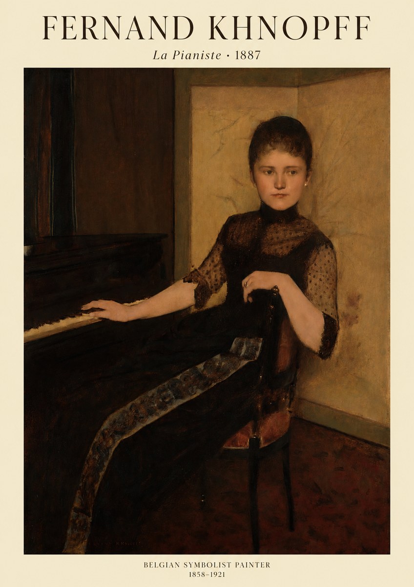 Fernand Khnopff The Piano, 1889 No2 - Affiche