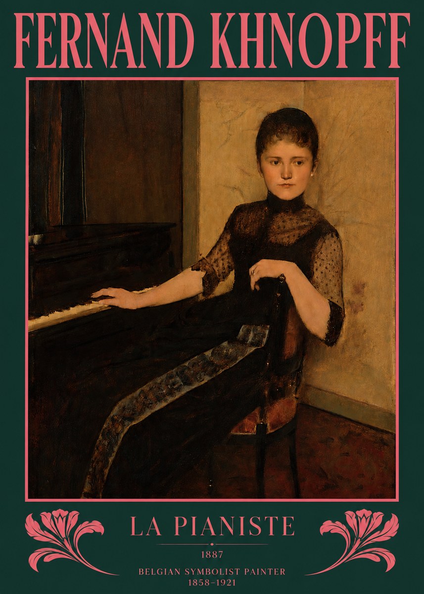 Fernand Khnopff The Piano, 1889 No3 - Affiche