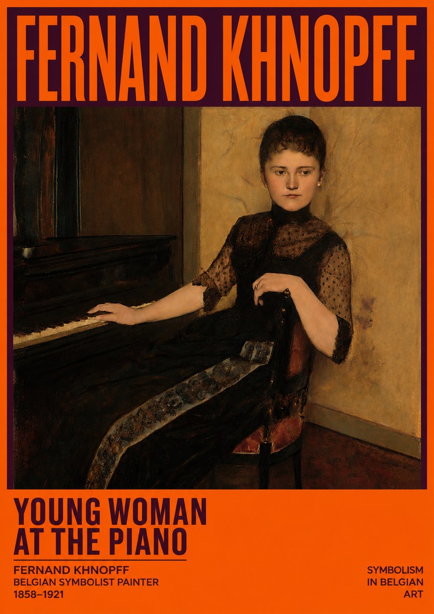 Fernand Khnopff The Piano, 1889 No5 - Affiche