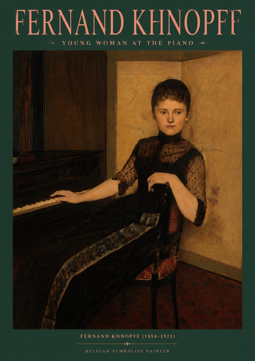 Fernand Khnopff The Piano, 1889 No6 - Affiche