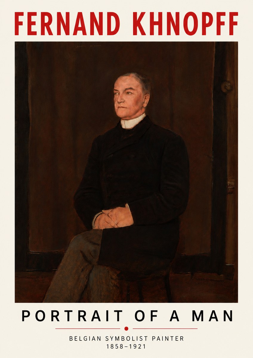 Fernand Khnopff Portrait of a Man No5 - Affiche