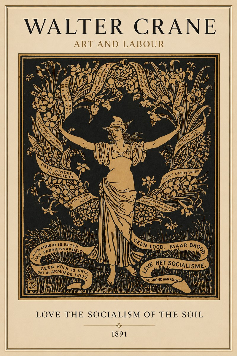 Walter Crane Art and Labour No3 - Affiche