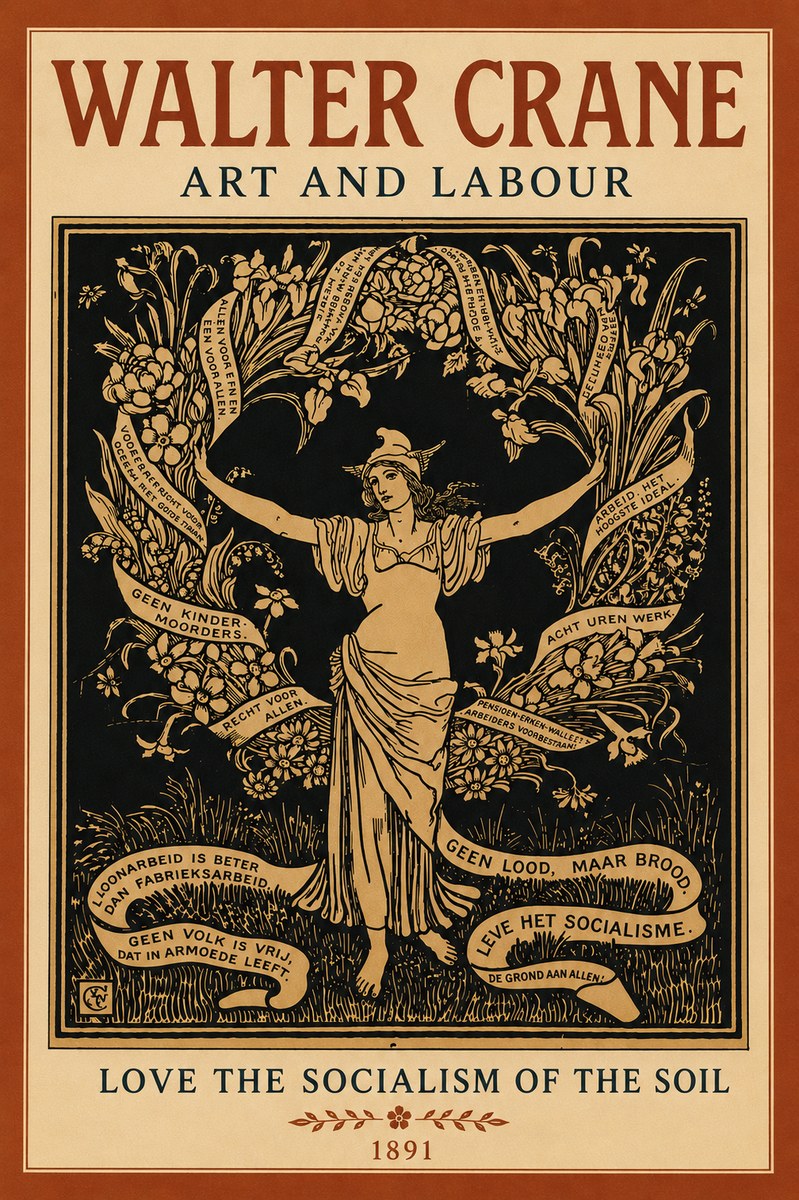 Walter Crane Art and Labour No6 - Affiche