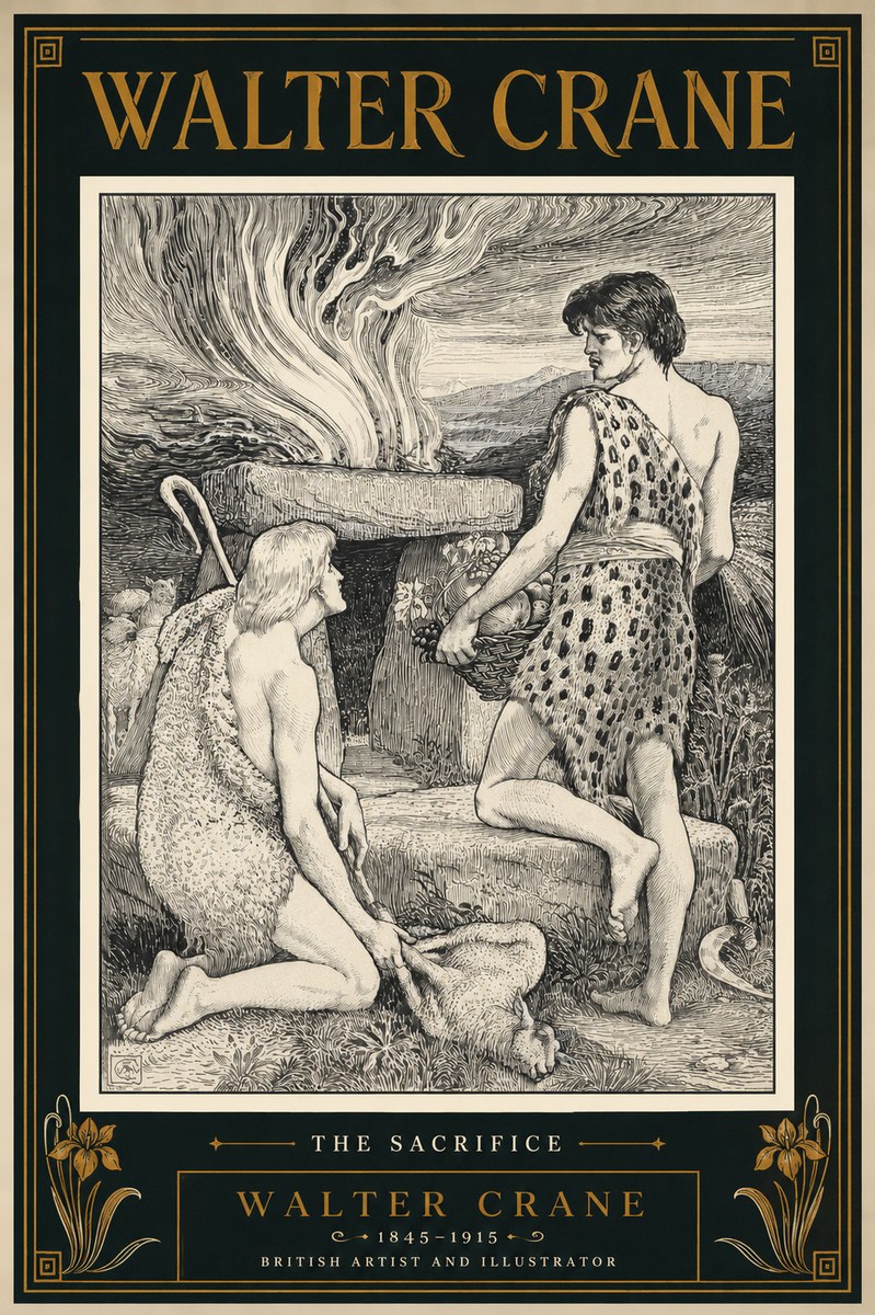 Walter Crane The Sacrifice No4 - Affiche