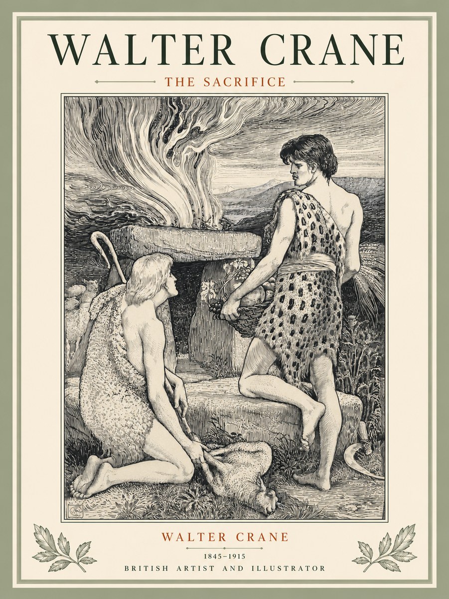 Walter Crane The Sacrifice No5 - Affiche