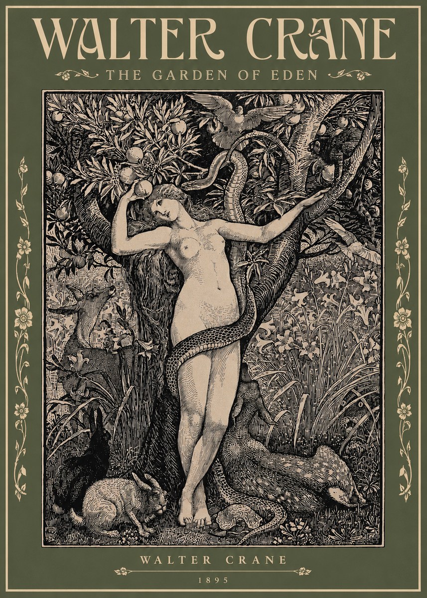Walter Crane The Garden of Eden No2 - Affiche