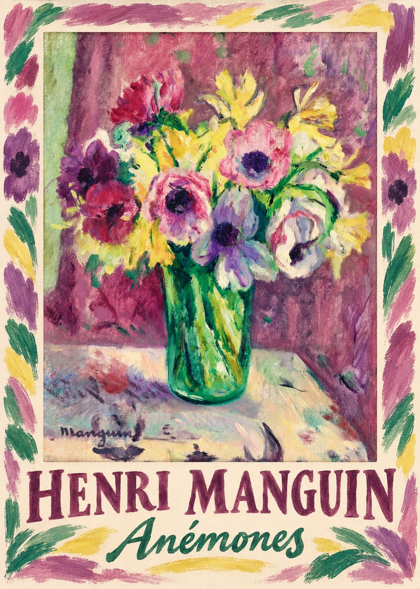 Henri Manguin Anémones No1 - Affiche