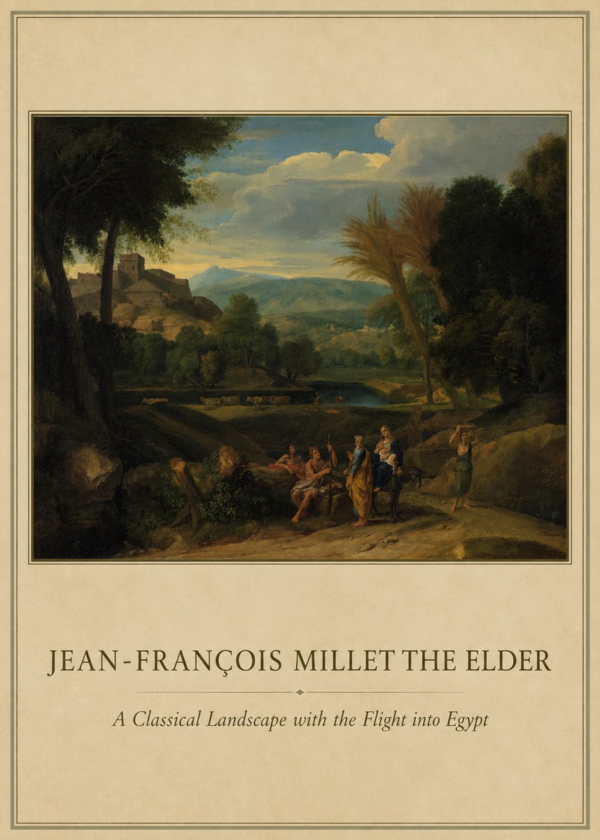 Jean-François Millet A Classical Landscape with the Flight into Egypt No1 - Affiche