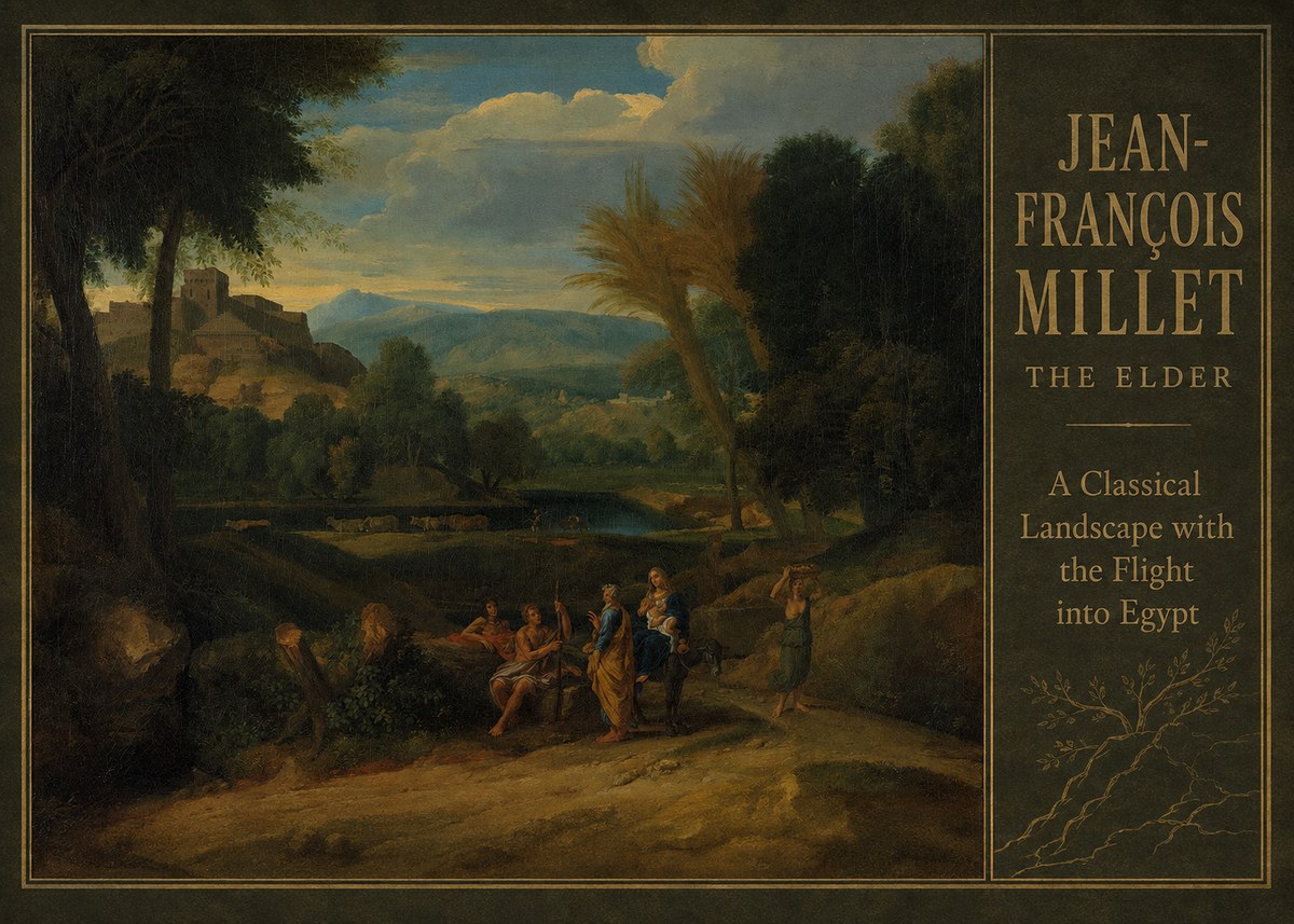 Jean-François Millet A Classical Landscape with the Flight into Egypt No2 - Affiche