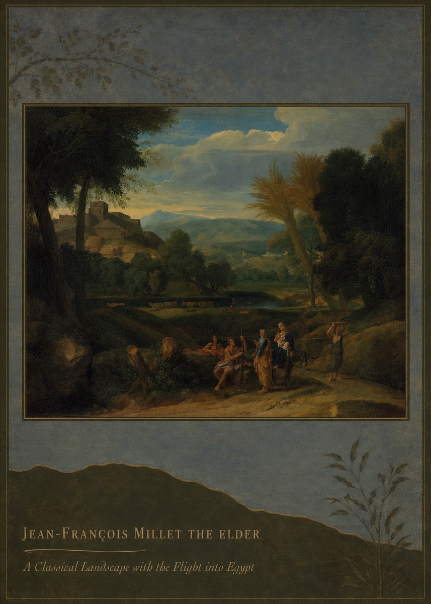 Jean-François Millet A Classical Landscape with the Flight into Egypt No3 - Affiche