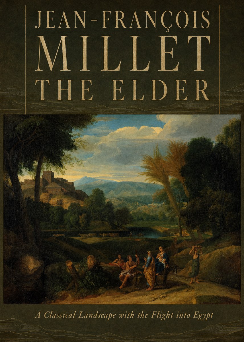 Jean-François Millet A Classical Landscape with the Flight into Egypt No6 - Affiche