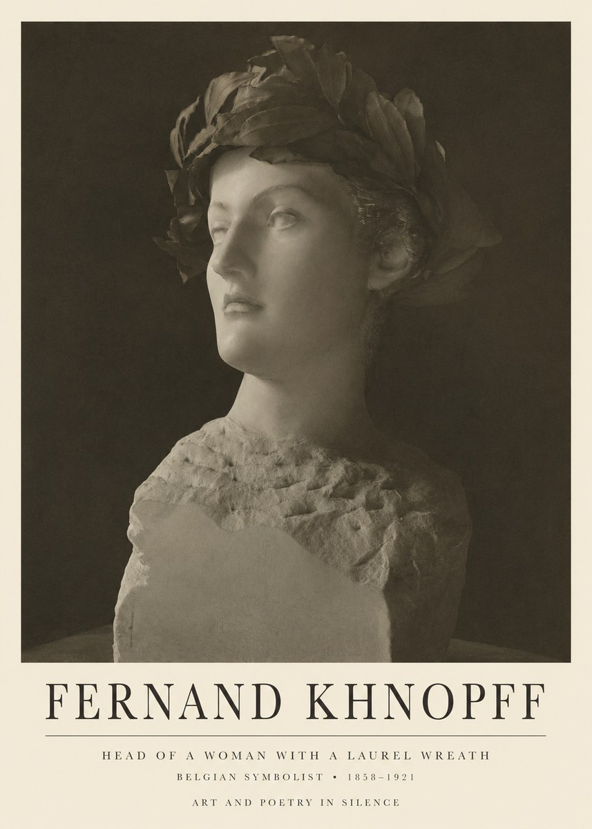 Fernand Khnopff Study for a Laurelled Head No6 - Affiche
