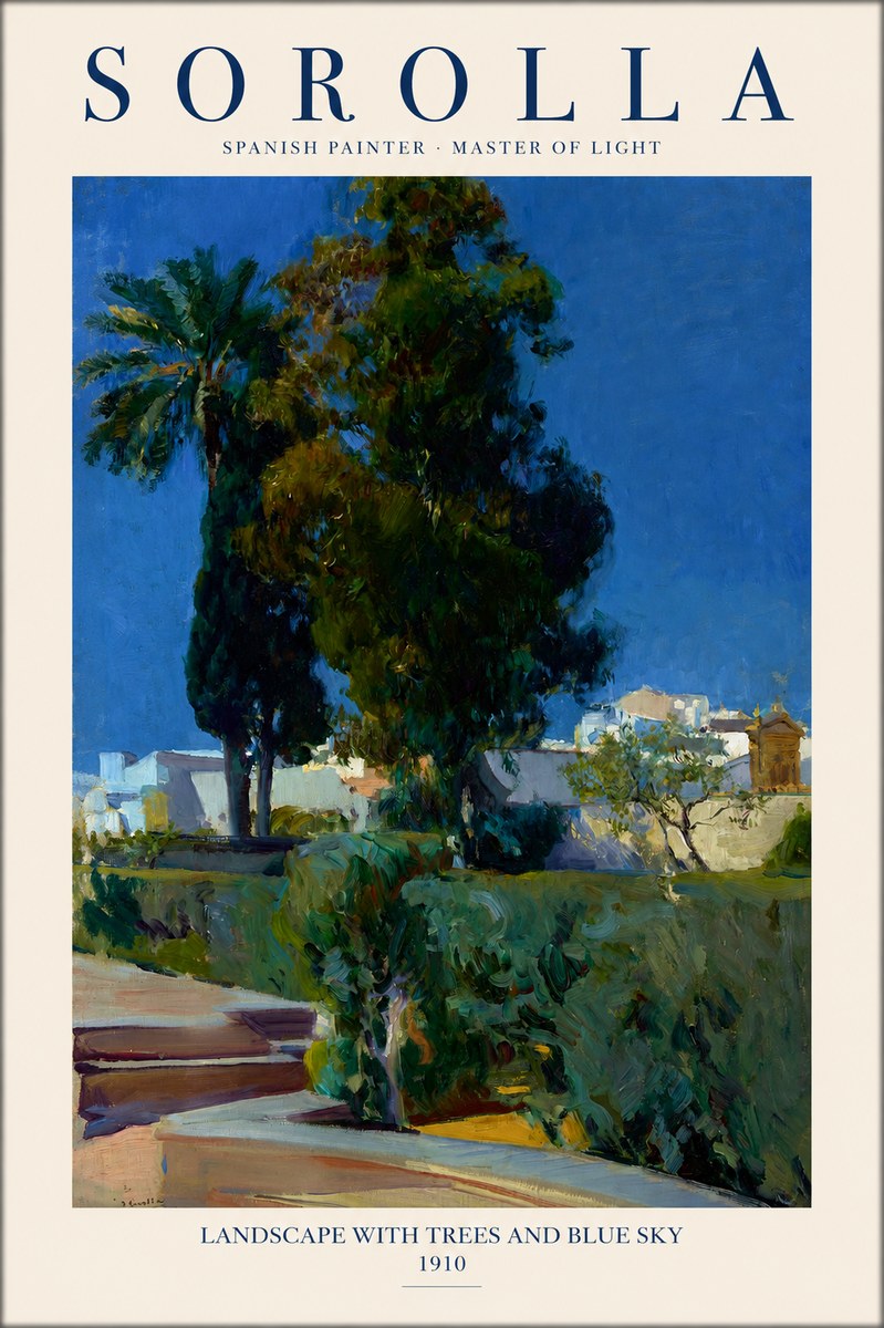 Sorolla Landscape with Trees and Blue Sky No1 - Affiche