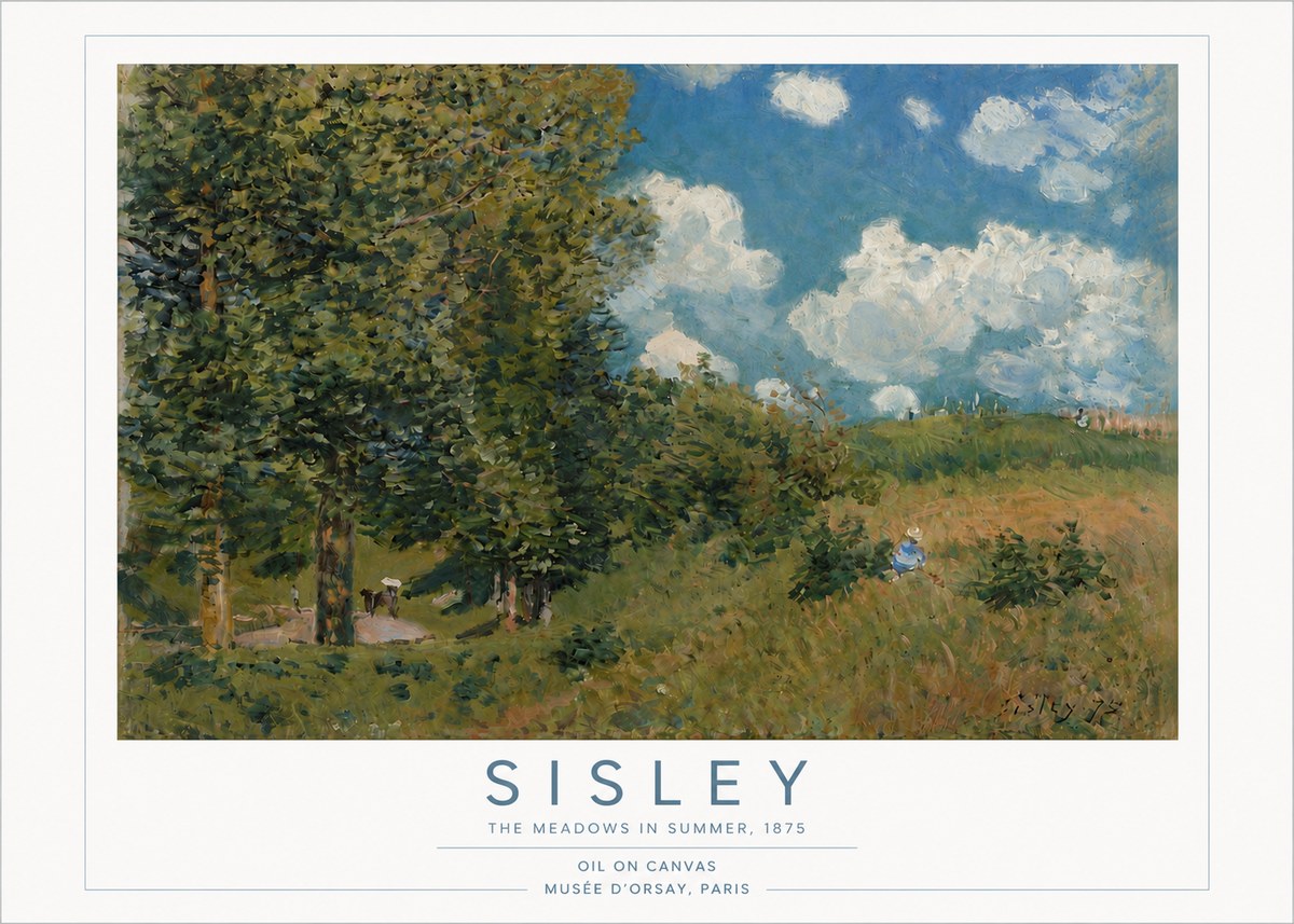 Sisley The Meadows in Summer, 1875 No4 - Affiche