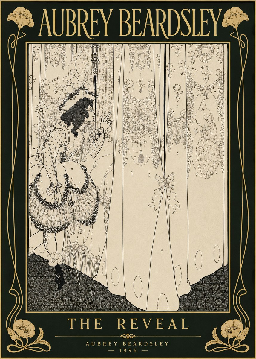 Aubrey Beardsley The Reveal No6 - Affiche