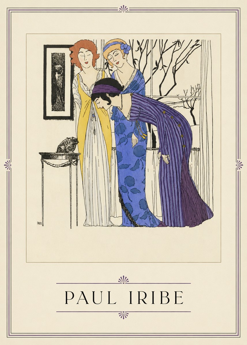 Paul Iribe Three Women and a Frog No1 - Affiche