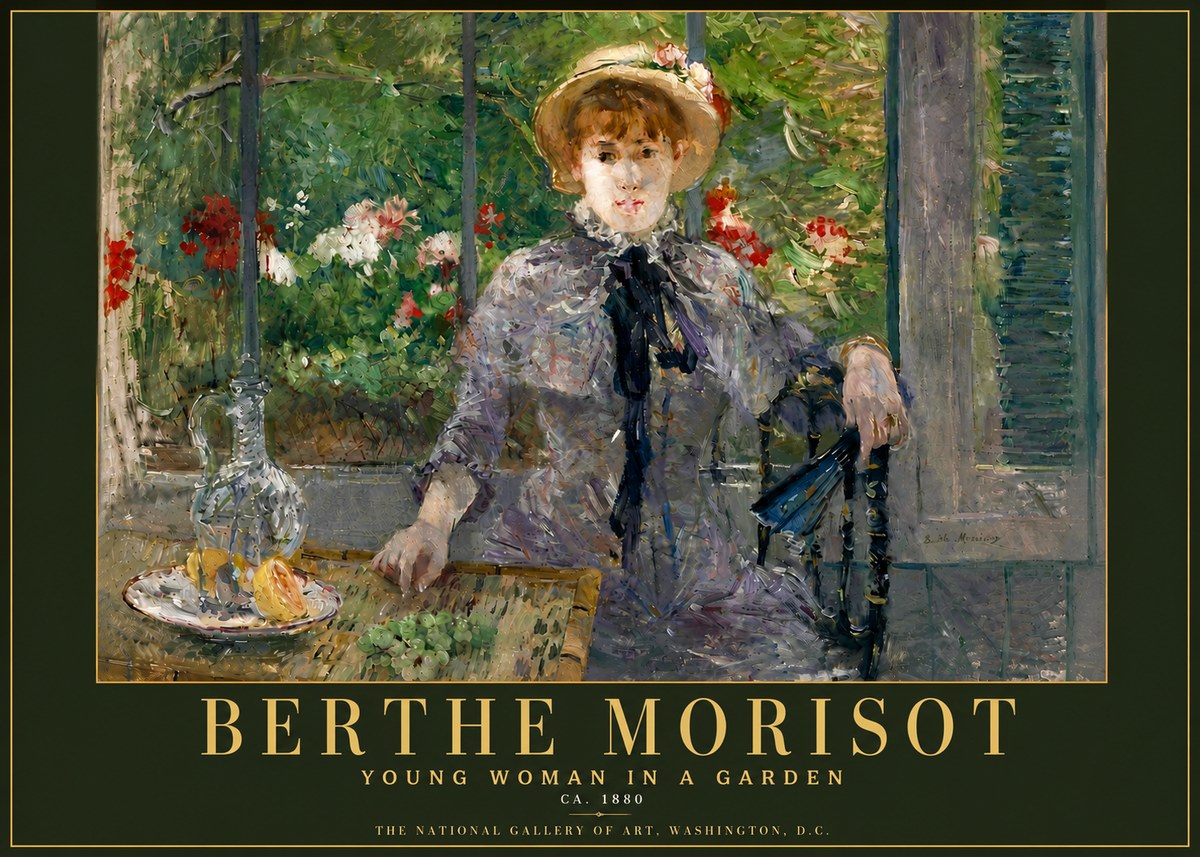 Berthe Morisot Young Woman Seated by a Window (Jeune Femme Assise À La Fenêtre) No6 - Affiche