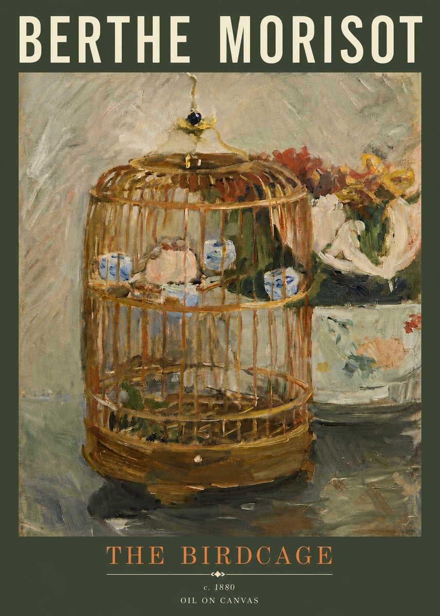 Berthe Morisot The Birdcage I No4 - Affiche