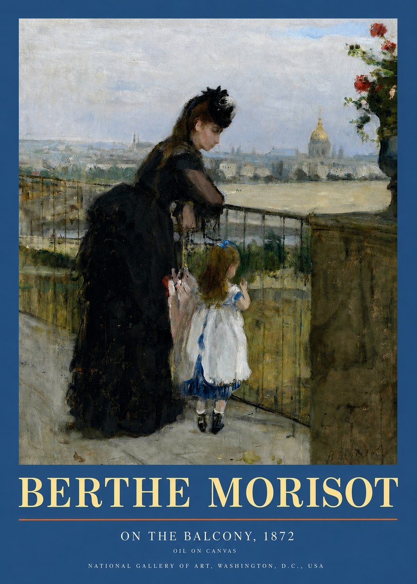 Berthe Morisot On the Balcony, 1872 No3 - Affiche