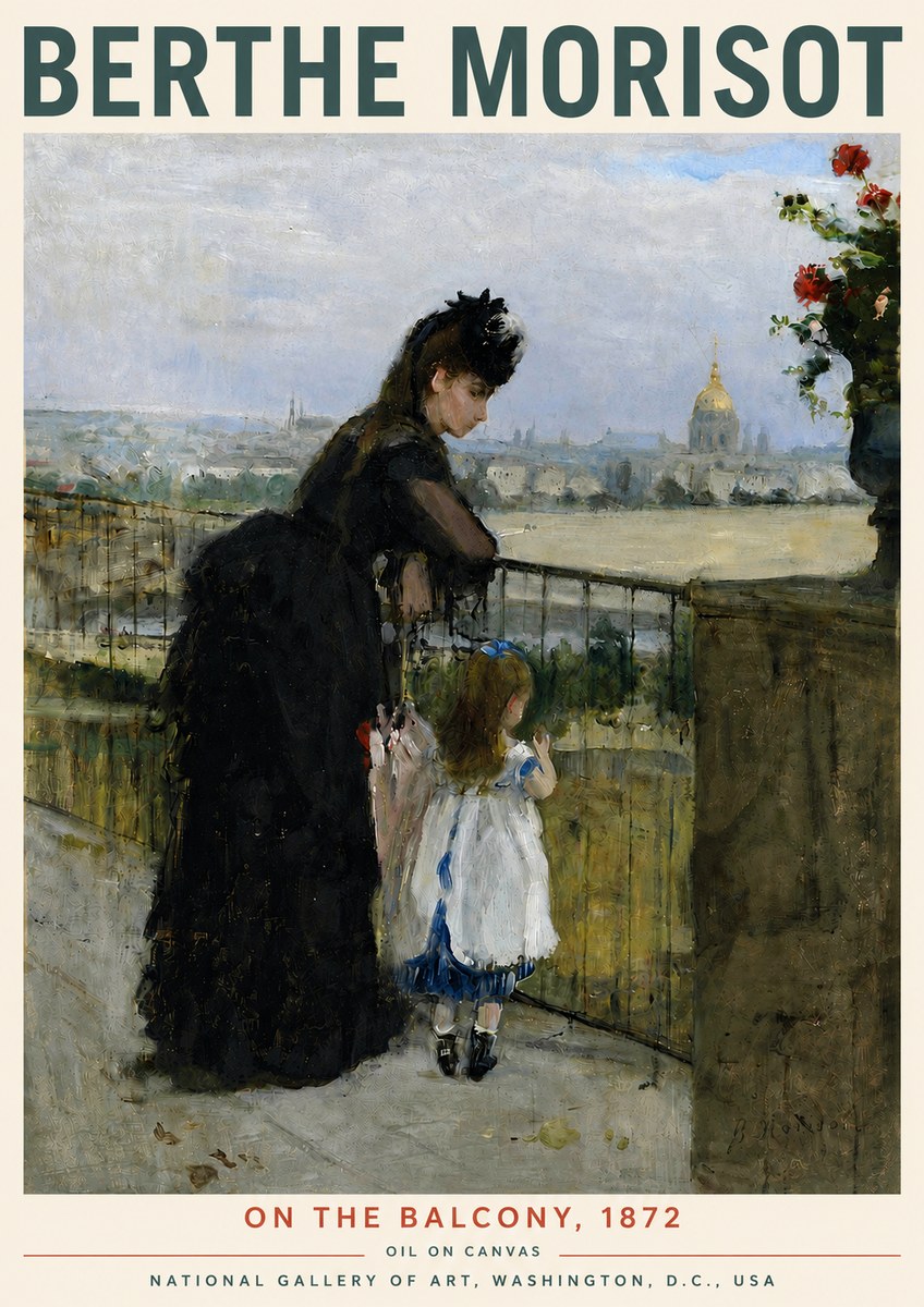 Berthe Morisot On the Balcony, 1872 No4 - Affiche