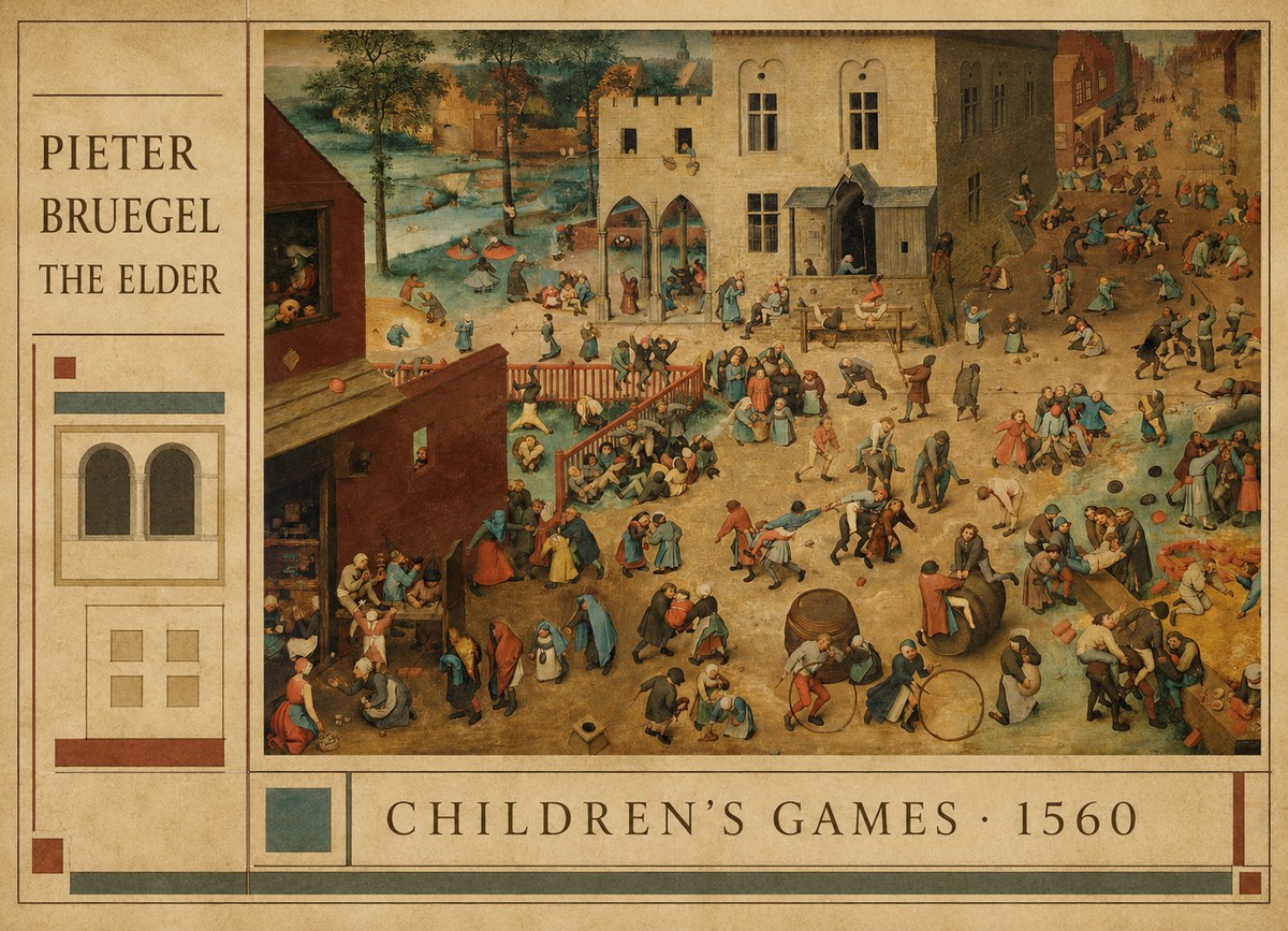Pieter Bruegel Children's Games I No4 - Affiche