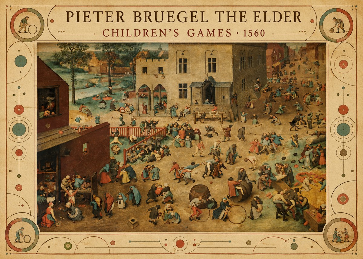 Pieter Bruegel Children's Games I No5 - Affiche