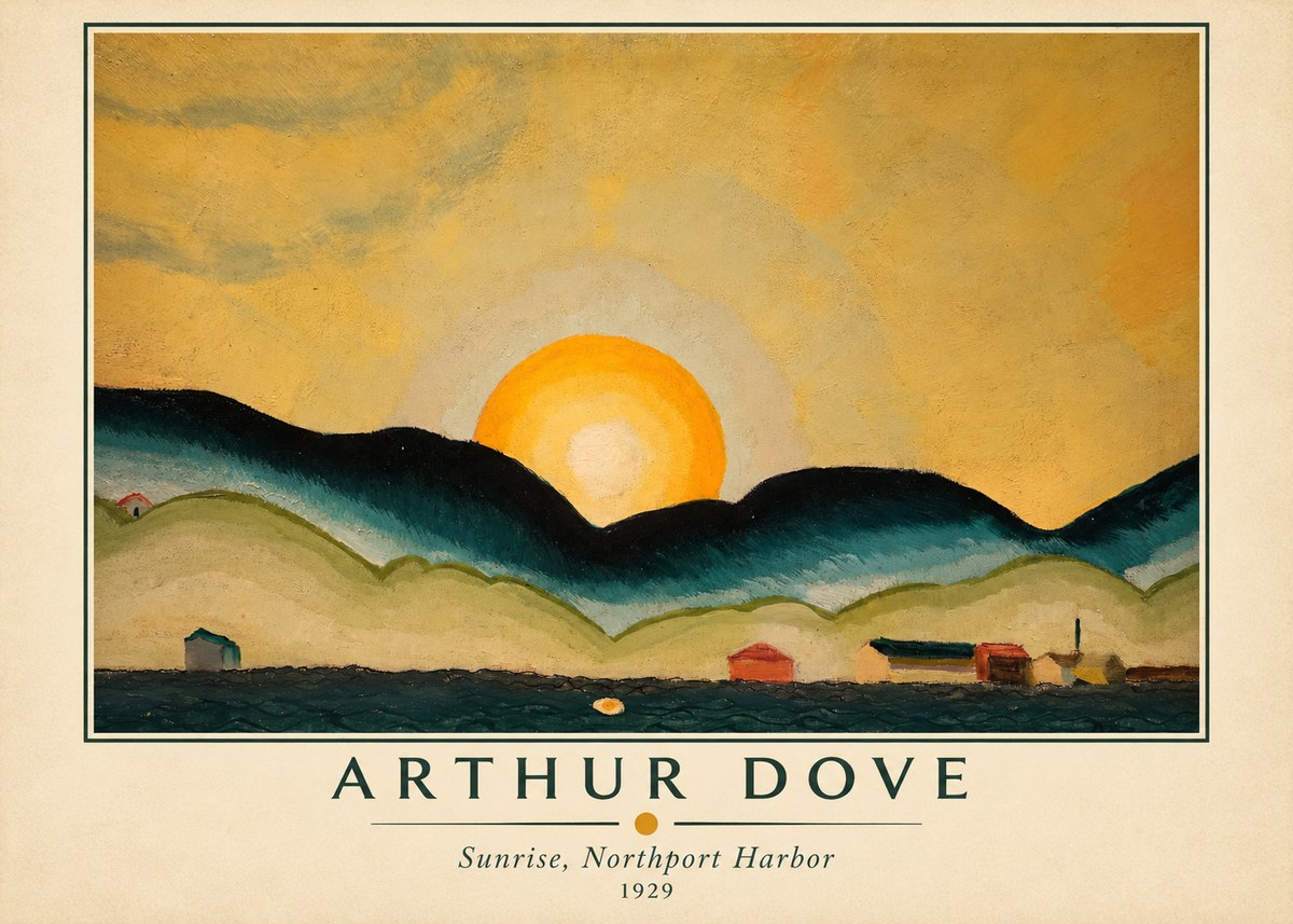 Arthur Dove Sunrise, Northport Harbor No3 - Affiche