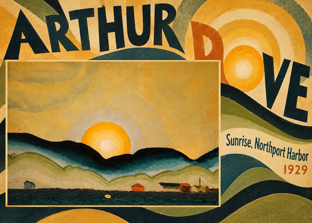 Arthur Dove Sunrise, Northport Harbor No5 - Affiche
