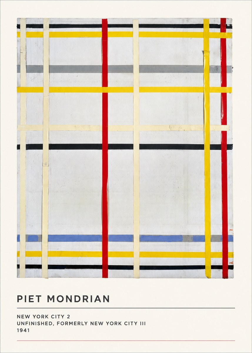Piet Mondrian New York City 2 No3 - Affiche