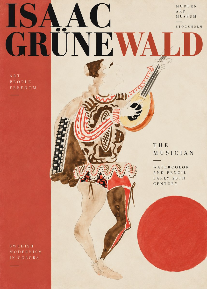 Isaac Grünewald The Lute Player No5 - Affiche