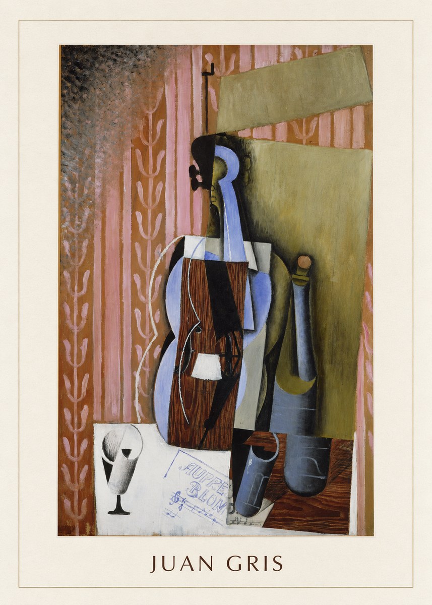 Juan Gris Still Life with Mandolin No4 - Affiche