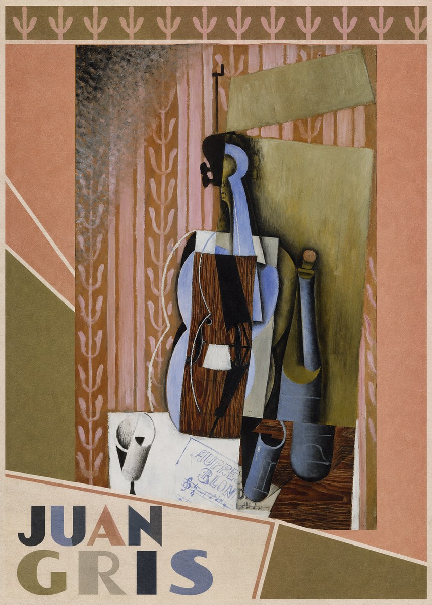 Juan Gris Still Life with Mandolin No6 - Affiche