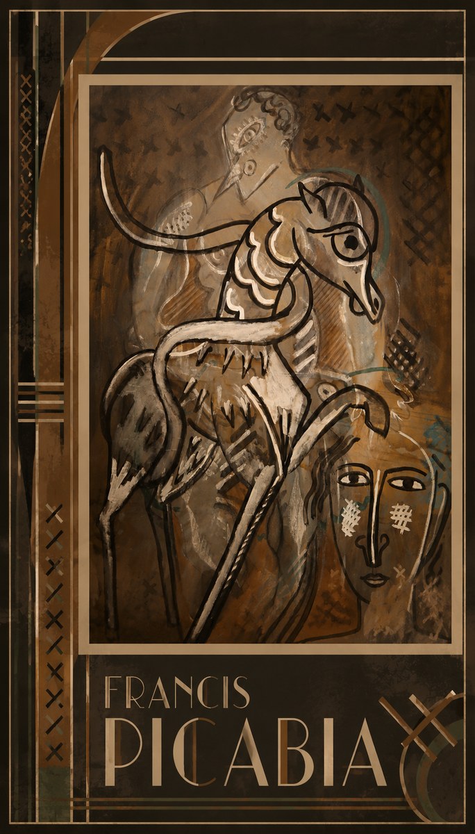 Francis Picabia Stylized Figures and Horse No1 - Affiche