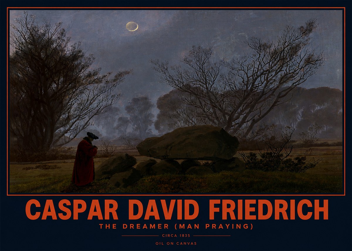 Caspar David Friedrich The Dreamer (Man Praying) No2 - Affiche