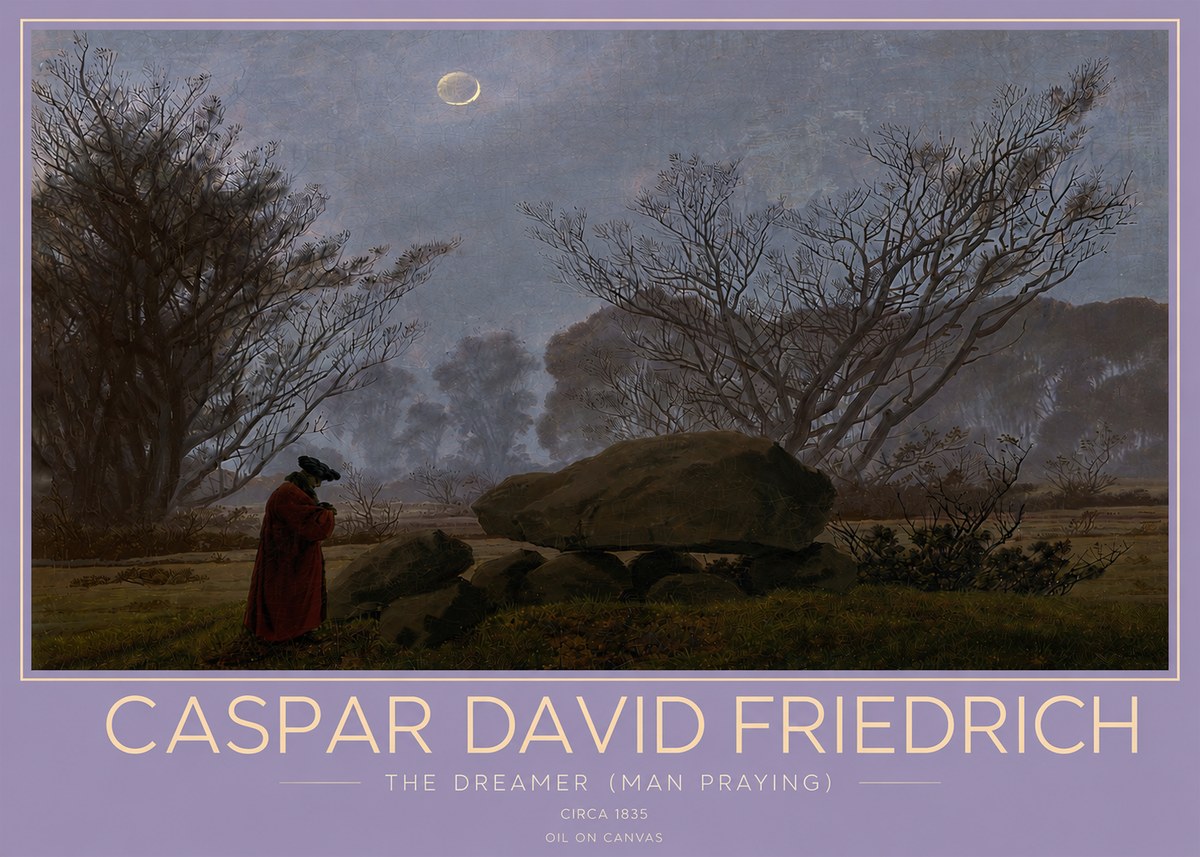 Caspar David Friedrich The Dreamer (Man Praying) No3 - Affiche