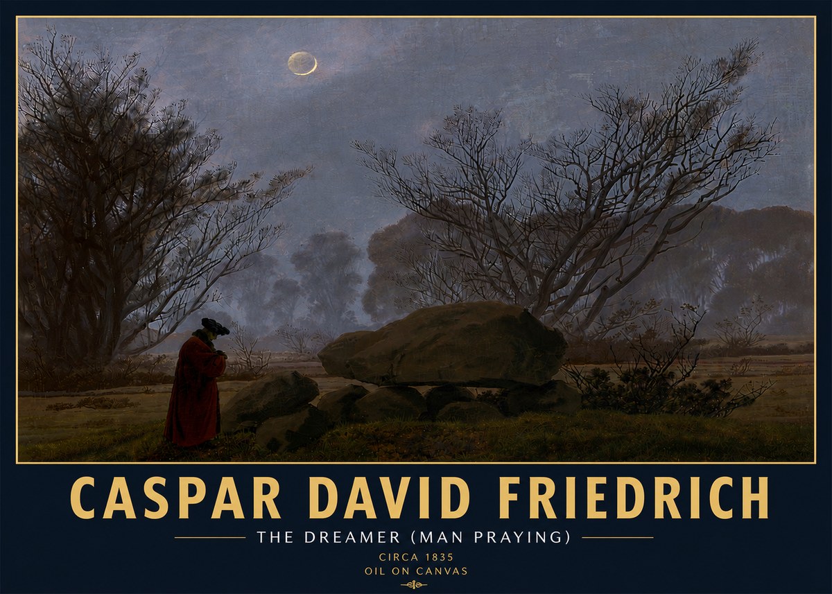 Caspar David Friedrich The Dreamer (Man Praying) No6 - Affiche